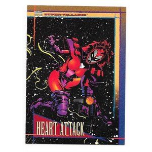 1993 Skybox Marvel Trading Card HEART ATTACK Card #102 Female Super Villains